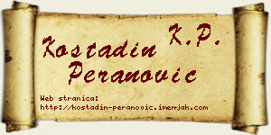 Kostadin Peranović vizit kartica